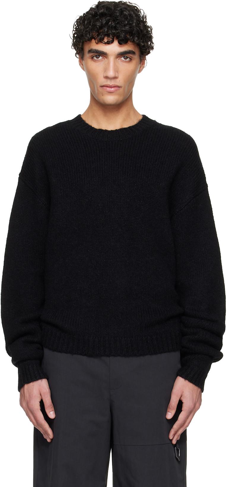 Black Roan Alpaca Knit Sweater by HELIOT EMIL