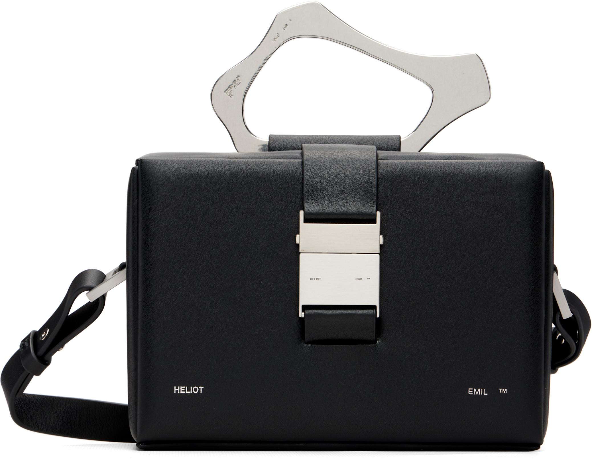 Black Solely Box Shoulder Bag by HELIOT EMIL