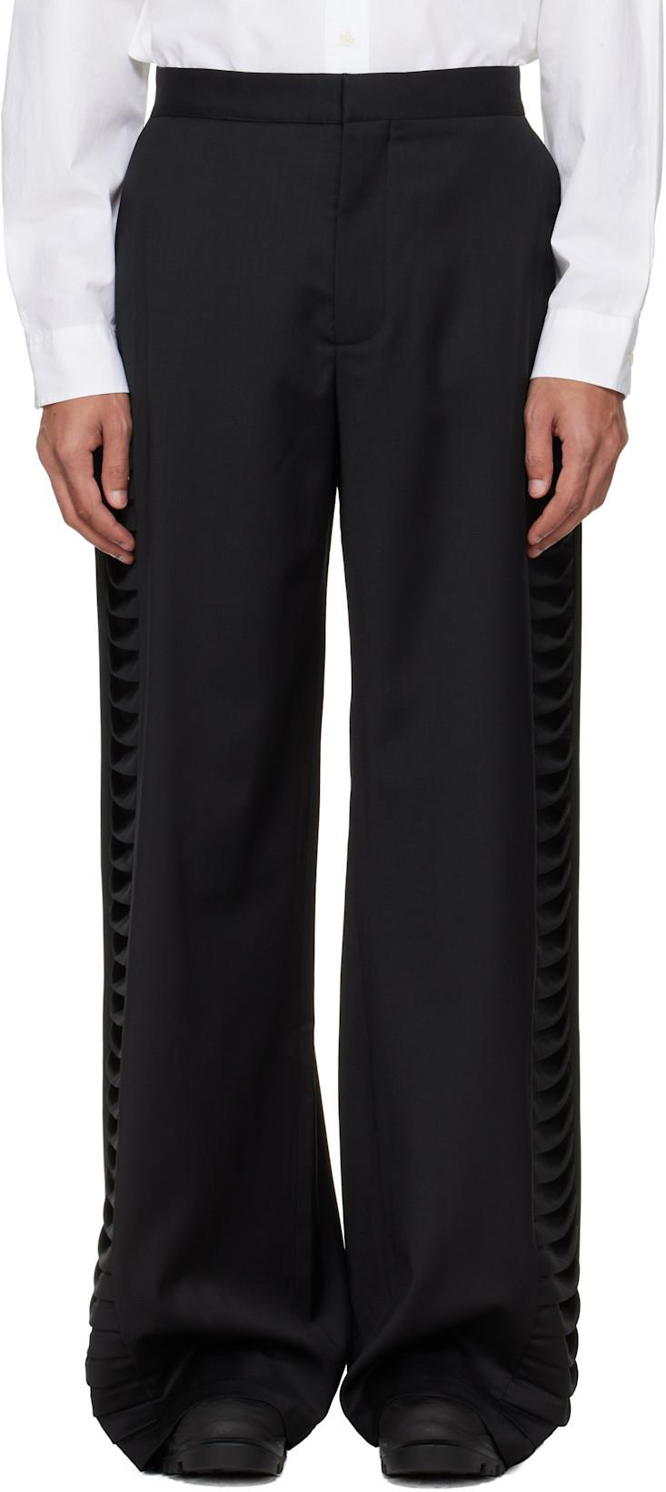 Black Vibraxis Tailoring Trousers by HELIOT EMIL