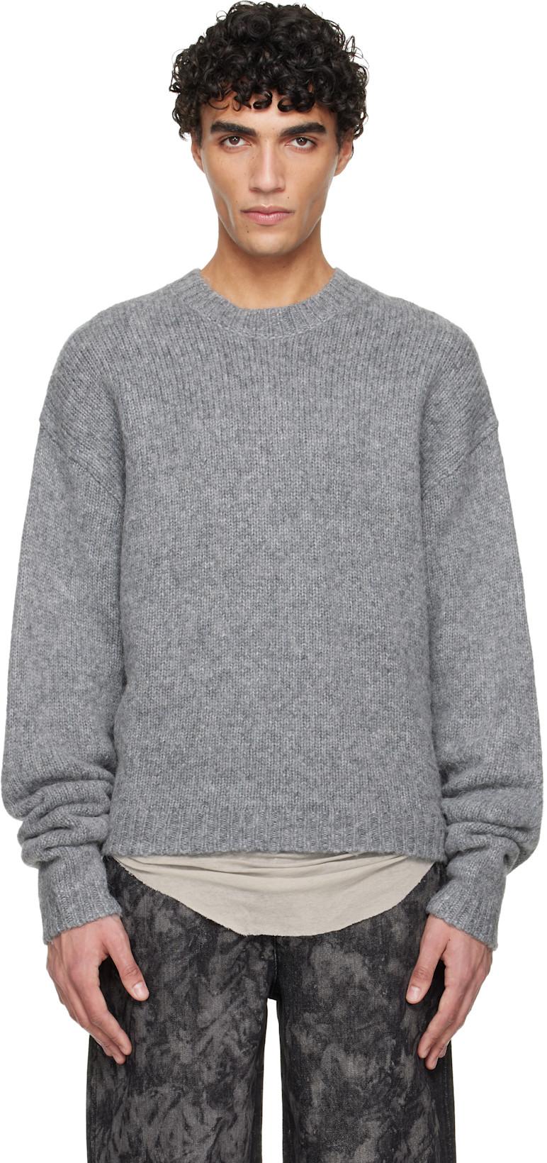 Gray Roan Alpaca Knit Sweater by HELIOT EMIL