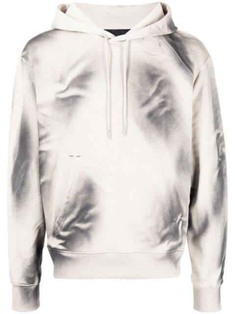 abstract-print cotton hoodie by HELIOT EMIL