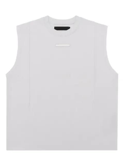 crew-neck metal-plaque tank top by HELIOT EMIL