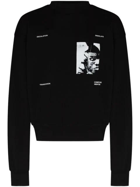 graphic-print crew-neck sweatshirt by HELIOT EMIL
