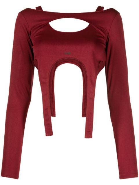 layered long-sleeved crop top by HELIOT EMIL