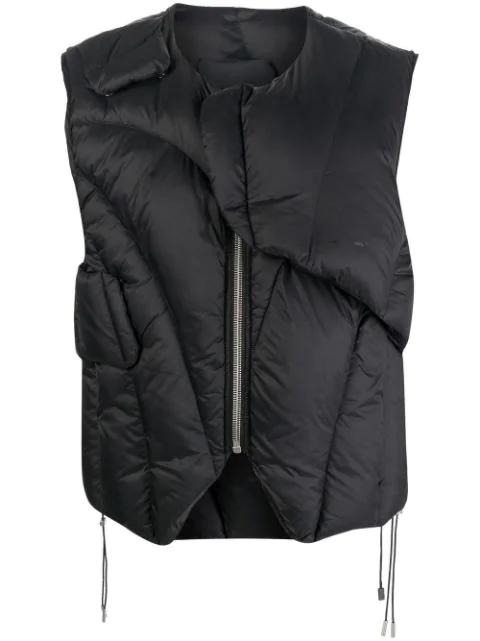 logo-print padded gilet by HELIOT EMIL
