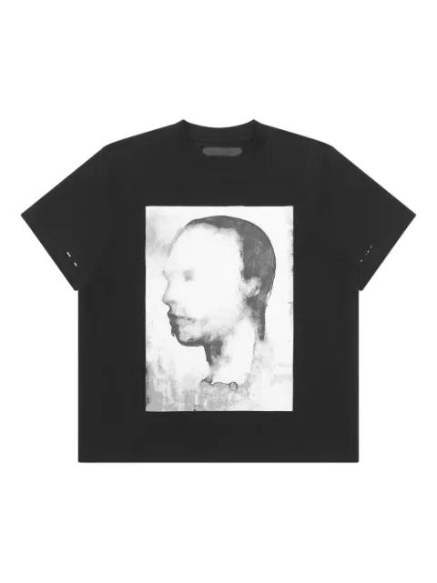 portrait-print cotton T-shirt by HELIOT EMIL