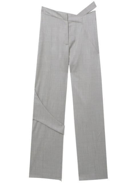 wool asymmetric trousers by HELIOT EMIL