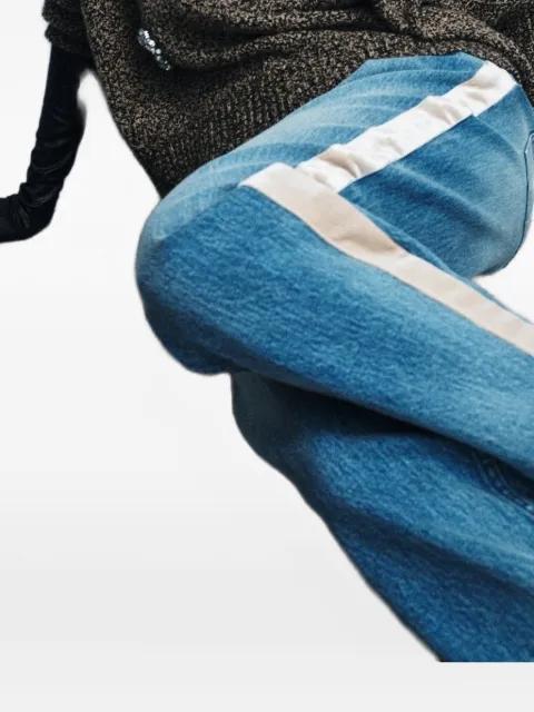 Libby velvet-stripe bow-detail jeans by HELLESSY