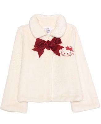 Girls' 2T-6X Front Button Collar Plush Jacket by HELLO KITTY
