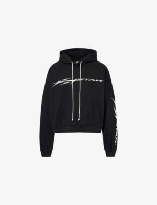 Brand-Print Relaxed-Fit Cotton-Jersey Hoodie by HELLSTAR