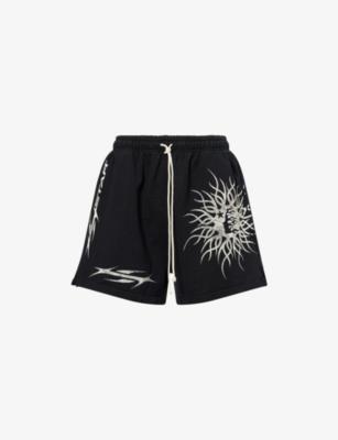 Flame Yang Drawstring Cotton-Jersey Shorts by HELLSTAR