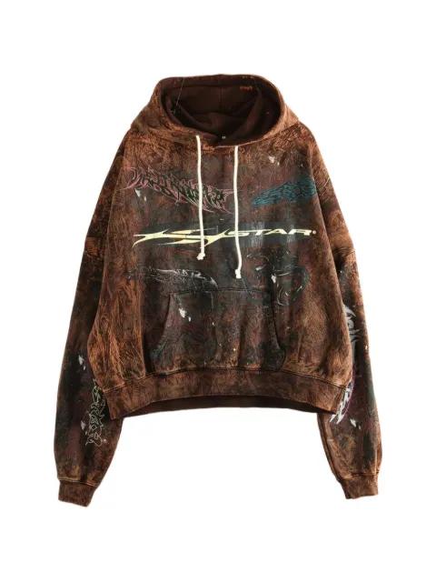 H Star graffiti-print hoodie by HELLSTAR