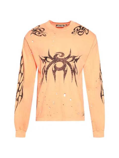 distressed graphic-print T-shirt by HELLSTAR