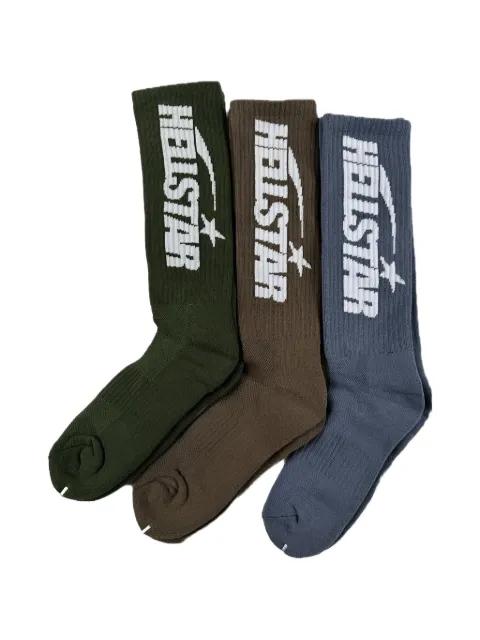 logo-detail socks (set of three) by HELLSTAR