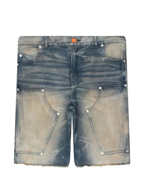 panelled frayed-hem shorts by HELLSTAR