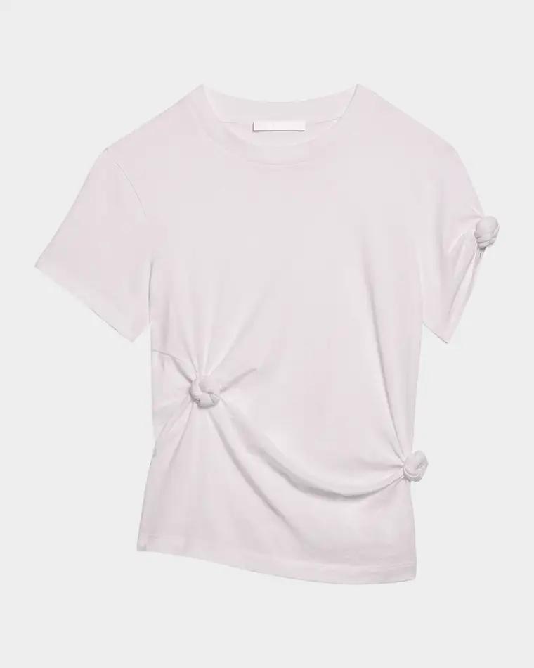 Asymmetric Knotted Baby Tee by HELMUT LANG