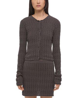 Cable Crop Cardigan by HELMUT LANG