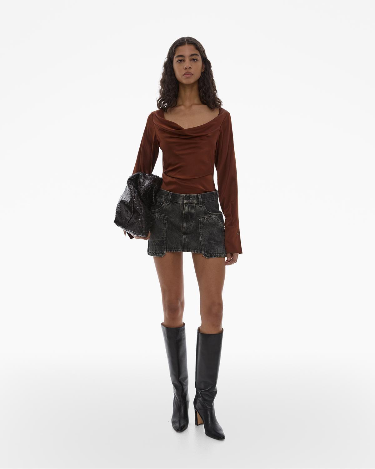 Carpenter Denim Mini Skirt by HELMUT LANG