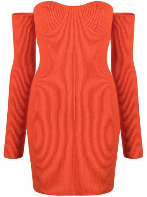 Contour sweetheart-neck mini dress by HELMUT LANG