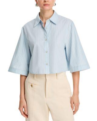 Cropped Wide Sleeve Shirt by HELMUT LANG