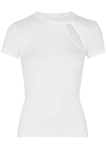 Cut-out ribbed cotton top by HELMUT LANG