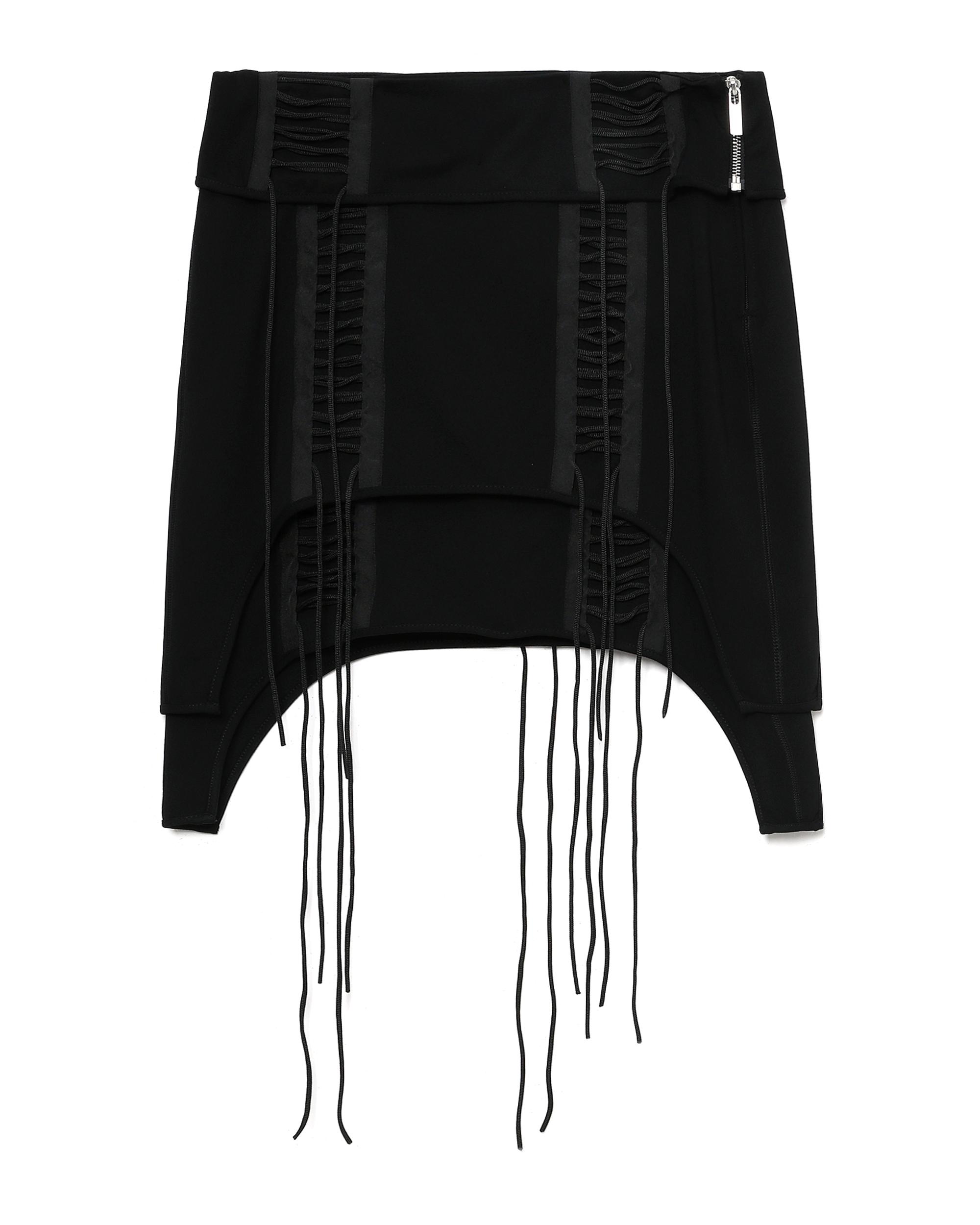 Deconstructed lace-up mini skirt by HELMUT LANG