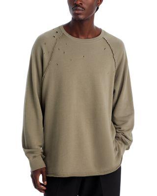 Distressed Crewneck Sweater by HELMUT LANG