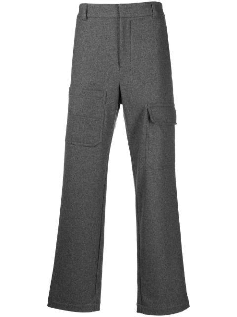 FLANNEL PANT. MEL WOOL "GREY MELANGE - Q91" by HELMUT LANG