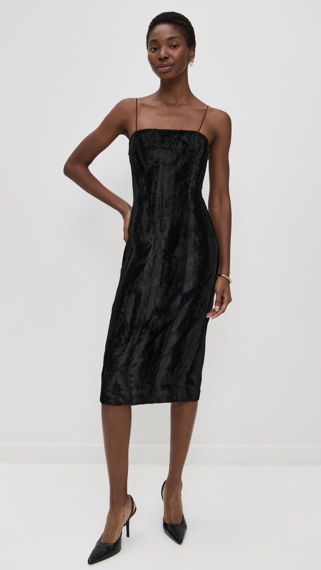 Faux Ponyhair Midi Dress by HELMUT LANG