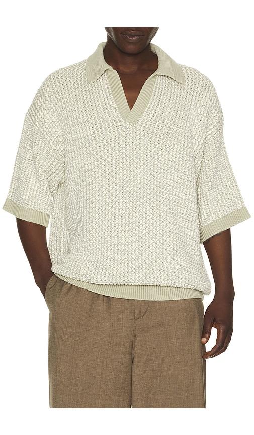 Helmut Lang Bicolor Polo in Olive by HELMUT LANG