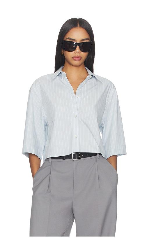 Helmut Lang Crop Trench Shirt in Slate by HELMUT LANG