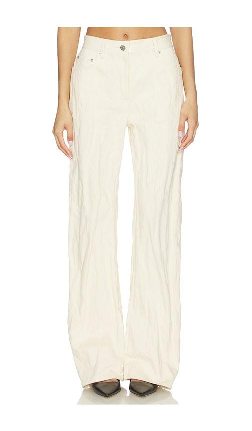 Helmut Lang Crushed Relaxed Bootcut Pant in Cream by HELMUT LANG