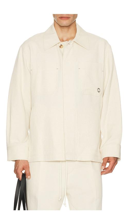 Helmut Lang Sailor Overshirt in Cream by HELMUT LANG