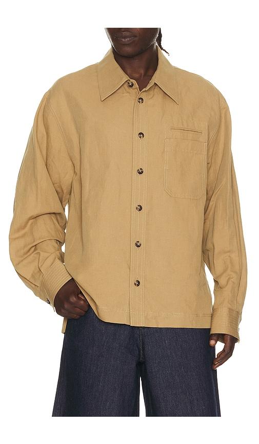 Helmut Lang Sailor Overshirt in Tan by HELMUT LANG