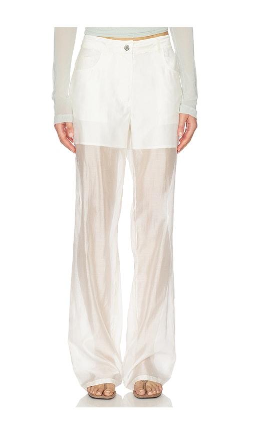 Helmut Lang Sheer Bootcut Pant in White by HELMUT LANG