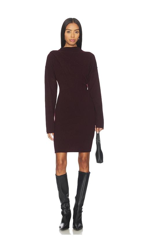 Helmut Lang Slouchy Dress in Burgundy by HELMUT LANG