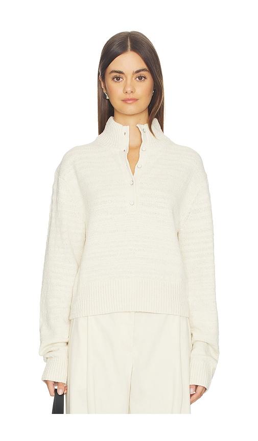 Helmut Lang Slub Button Top in Beige by HELMUT LANG