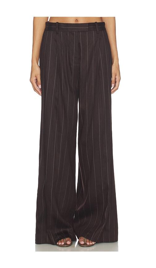 Helmut Lang Wide Double Pleated Trousers in Chocolate by HELMUT LANG