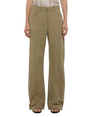 High Rise Relaxed Bootcut Jeans in Warm Sage by HELMUT LANG