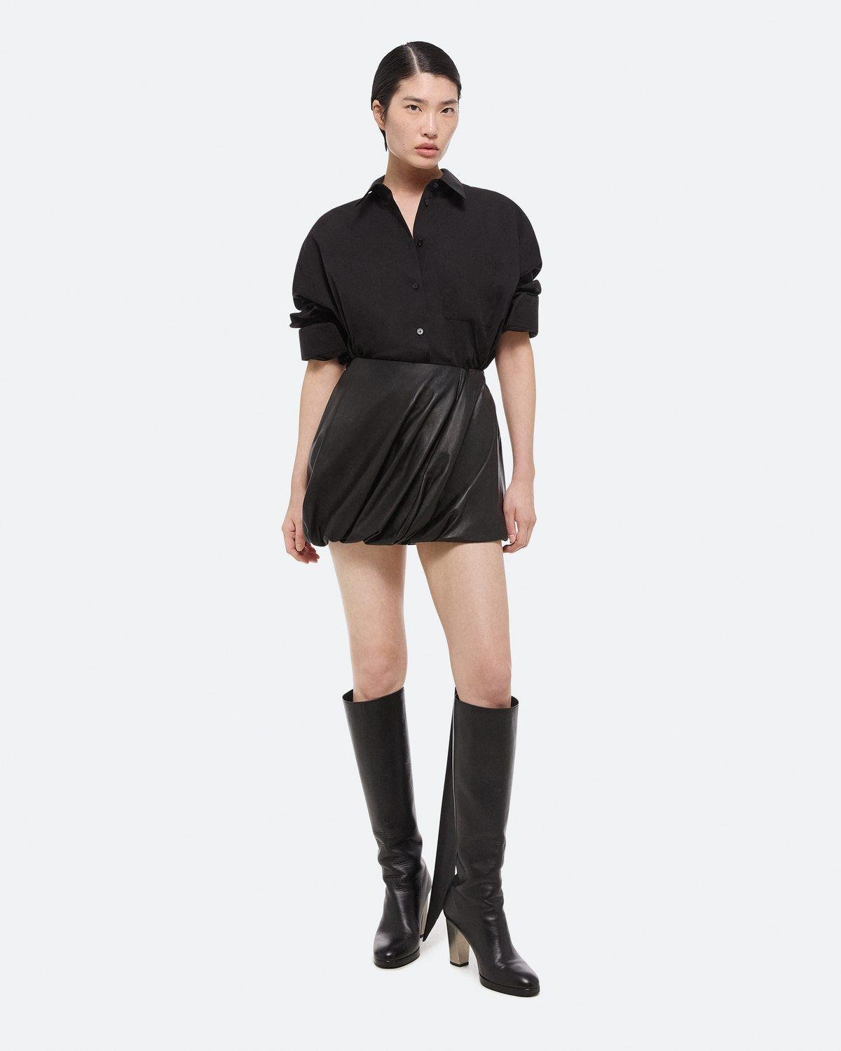 Leather Bubble Skirt by HELMUT LANG