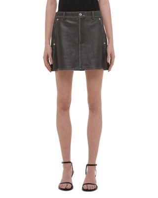 Leather Moto Mini Skirt by HELMUT LANG