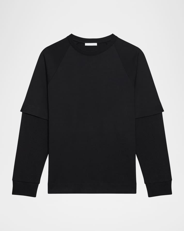 Men's Double-Layer Waffle Sleeve T-Shirt by HELMUT LANG