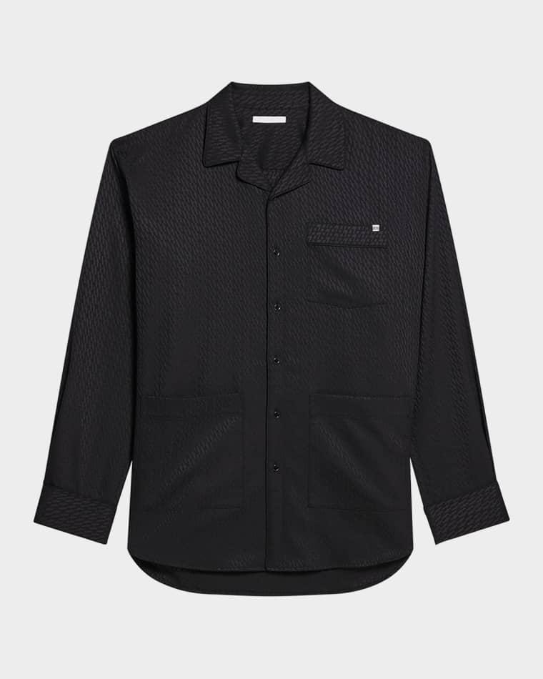 Men's Oversized Satin Jacquard Pajama Shirt by HELMUT LANG