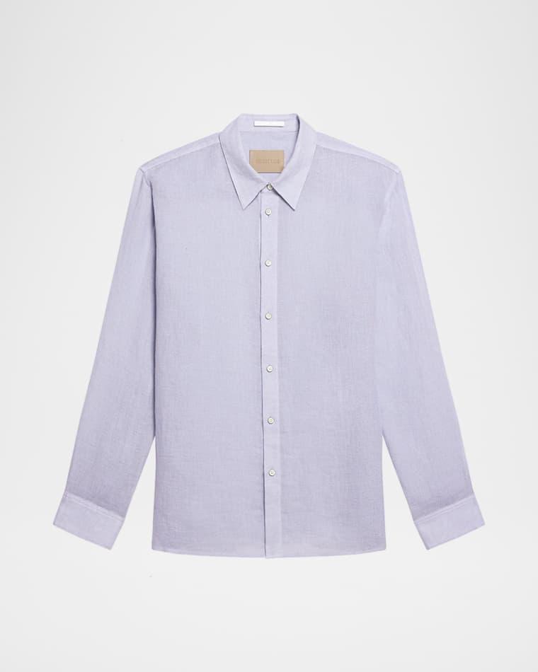 Men's Relaxed Fit Linen Button-Down Shirt by HELMUT LANG