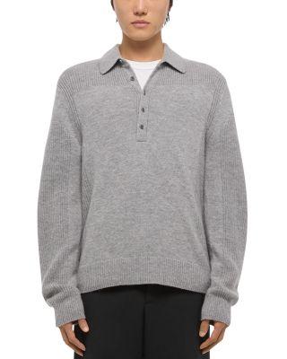 Relaxed Fit Block Knit Wool Polo Sweater by HELMUT LANG