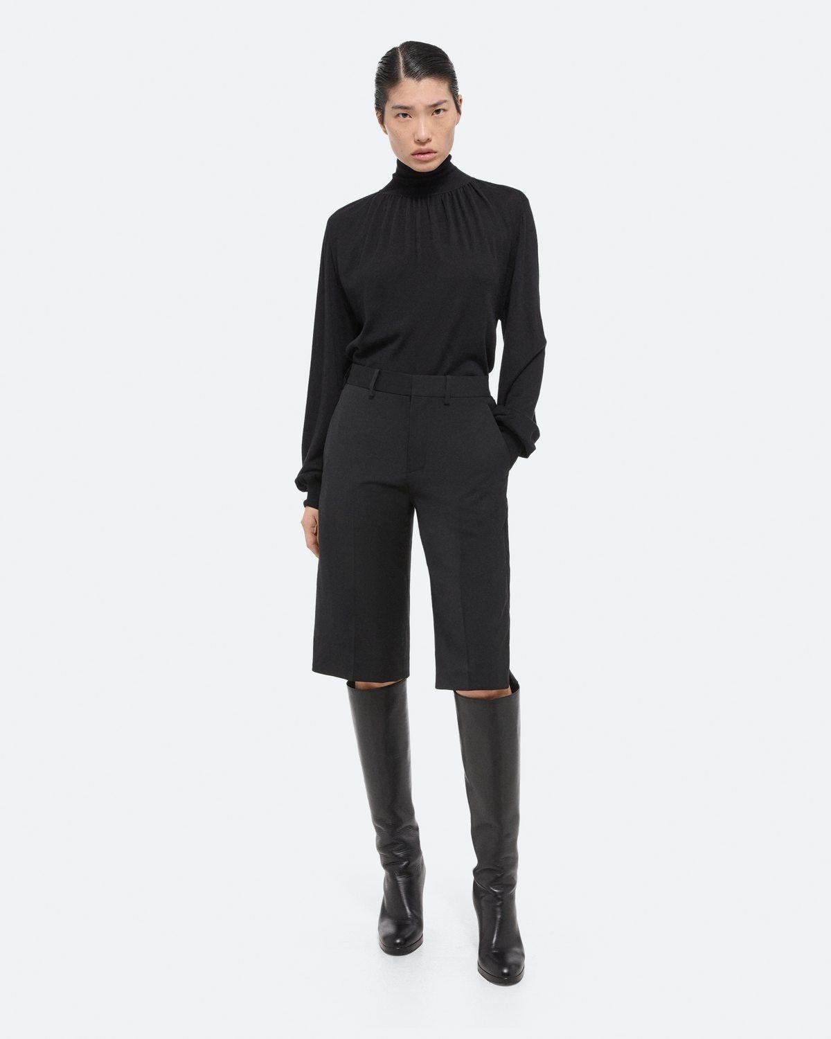 Ruched Wool-Silk Turtleneck by HELMUT LANG