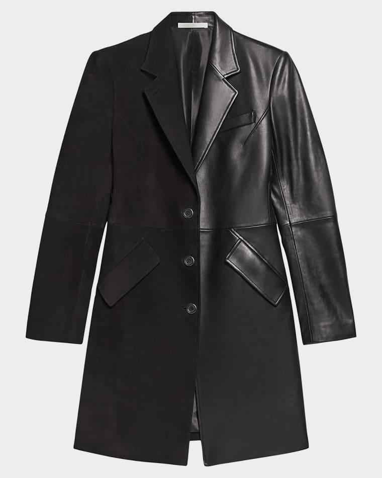 Sculpted Leather Apex Coat by HELMUT LANG