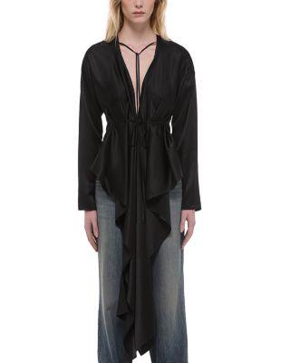 Silk Draped Scarf Top by HELMUT LANG