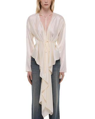 Silk Draped Scarf Top by HELMUT LANG