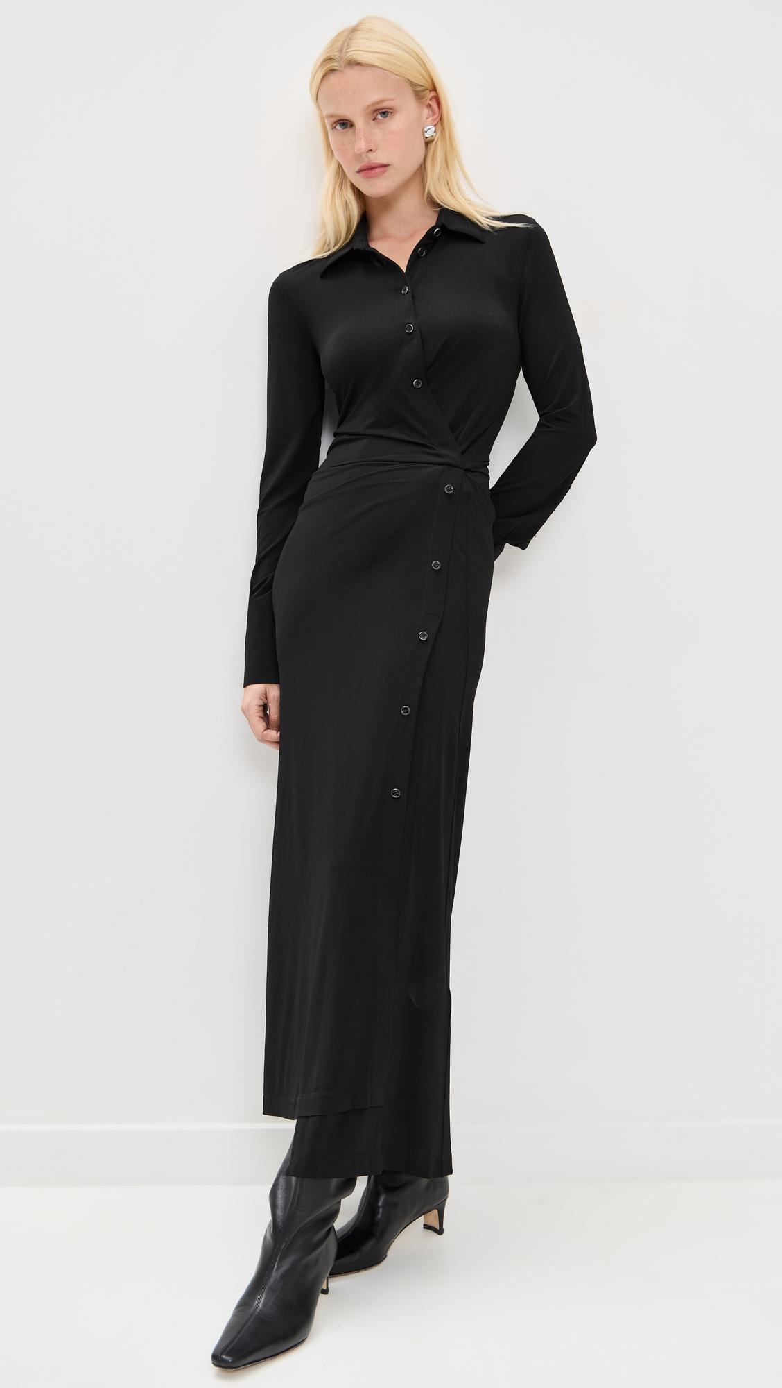 Twisted Shirt Dress by HELMUT LANG